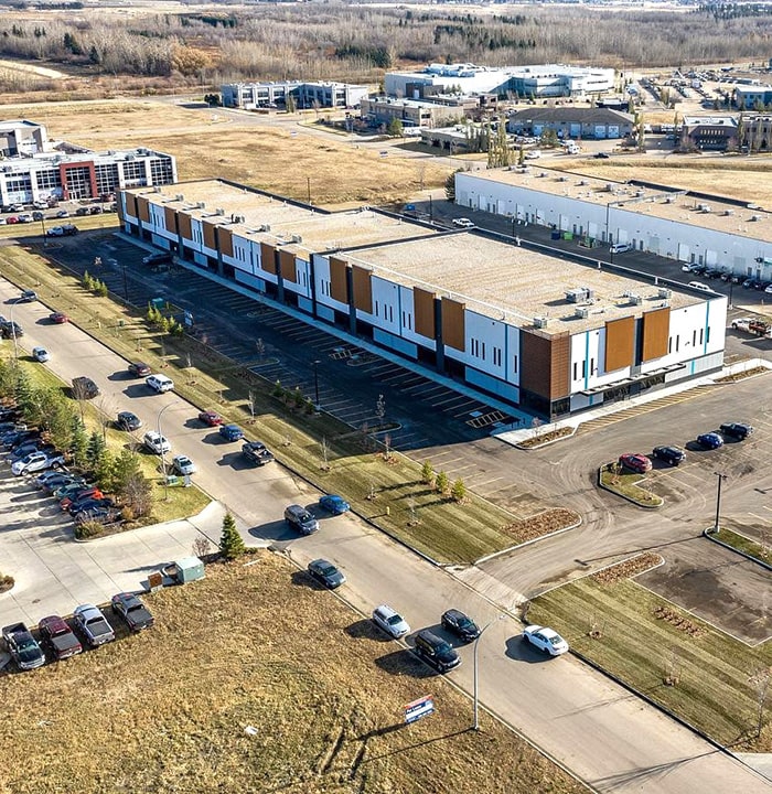 An aerial view of the Campbell Business Park area